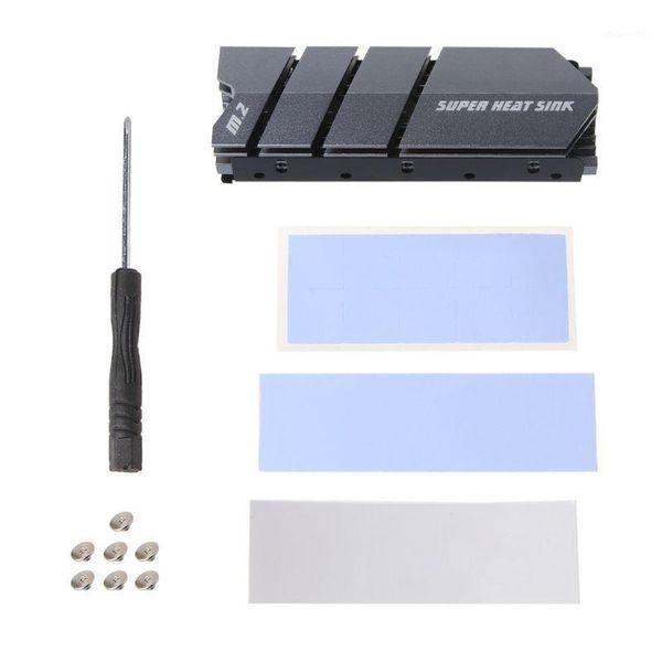 

1set m.2 ssd nvme ngff heat sink aluminum heatsink with thermal pad for m2 2280 ssd hard disk deskpc thermal gasket1