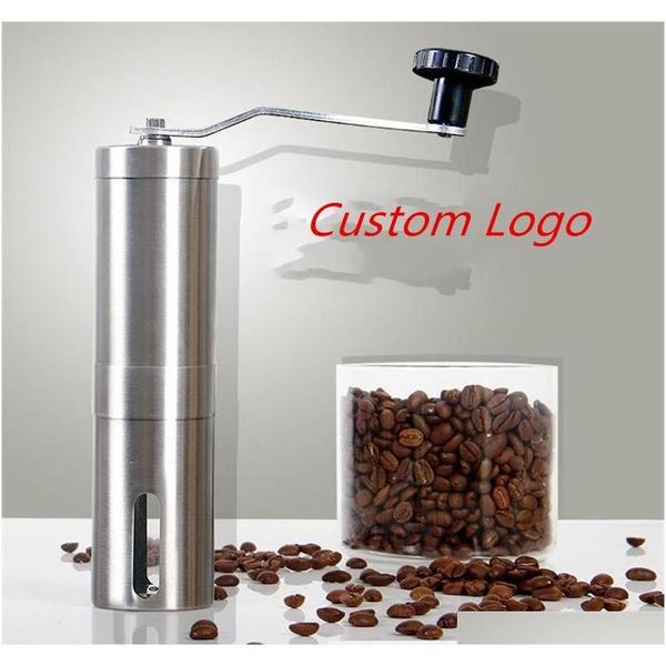 

custom logo coffee grinder bean mills manual stainless steel portable kitchen grinding tools perfumery cafe bar handma jllgzg xhhair