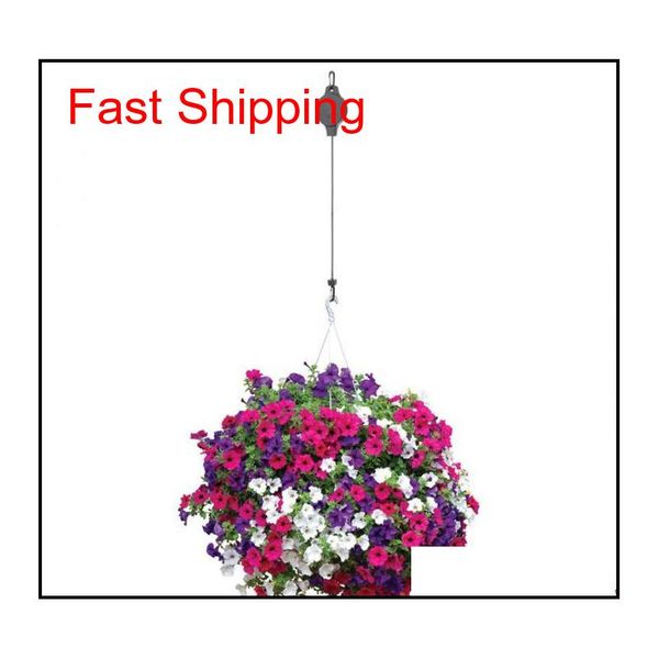 

plastic retractable pulley hanging basket pull down hanger garden flower plant baskets pots garden tools suppo qylrqh bwkf