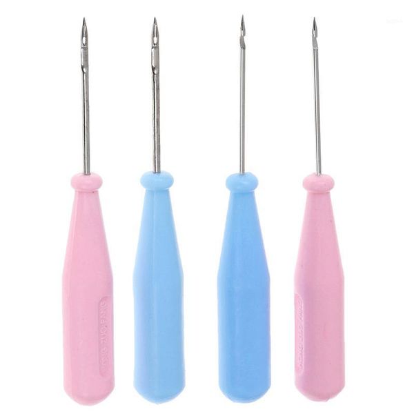 

1pc awl steel stitcher sewing awl shoes bags hole hook diy handmade leather tool plastic handle cone needle shoe repair needles1, Black