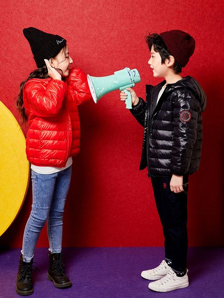 

2019 new light down jacket, girl's boy's wear, baby's short children's autumn and winter's foreign style jacket, Blue;gray