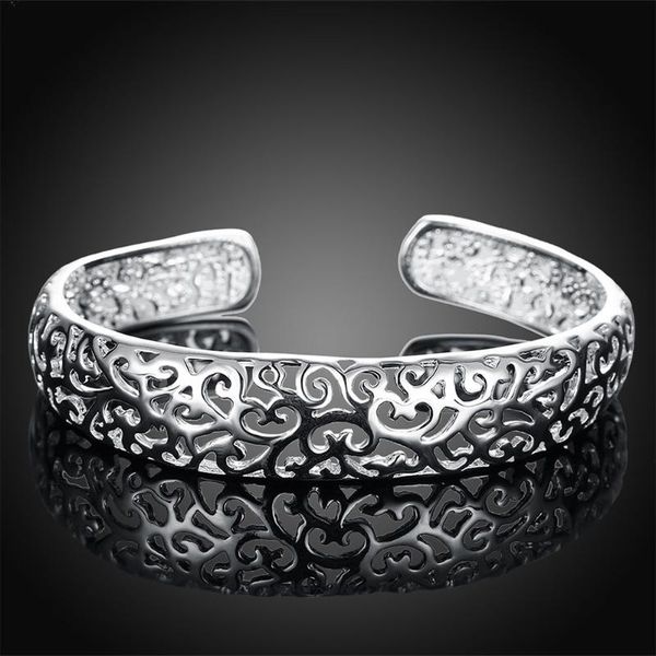 

vintage fashion plated bezel hollow open bracelet girl bracelets & bangles female cute women wedding jewelry, Black