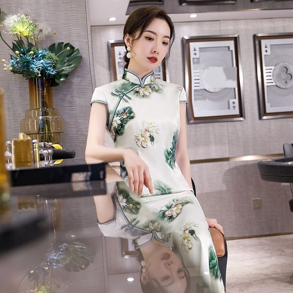 

performing 2020 spring large stage show banquet daily elegant performing 2020 spring large dress stage show dress cheongsamcheongsam cheongs, Black;gray
