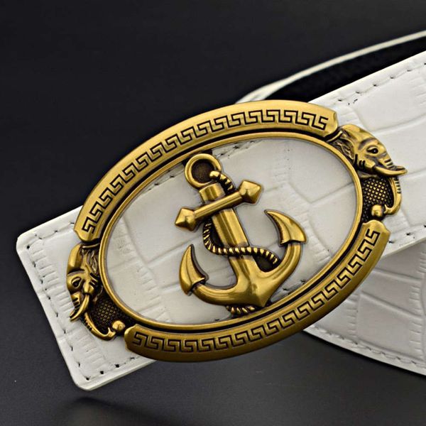 

pirate pattern leather smooth buckle casual men's korean fashion personality young people's pants belt, Black;brown