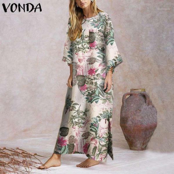 

women maxi dress plus size floral print dresses female 2020 autumn summer dress vintage split vestidos elegant long sleeve robe1, Black;gray