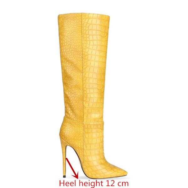 2021 длинные ботинки европейские и американские моды заостренные носки ступеньки сапоги змеиный узор рукав зимние женские туфли