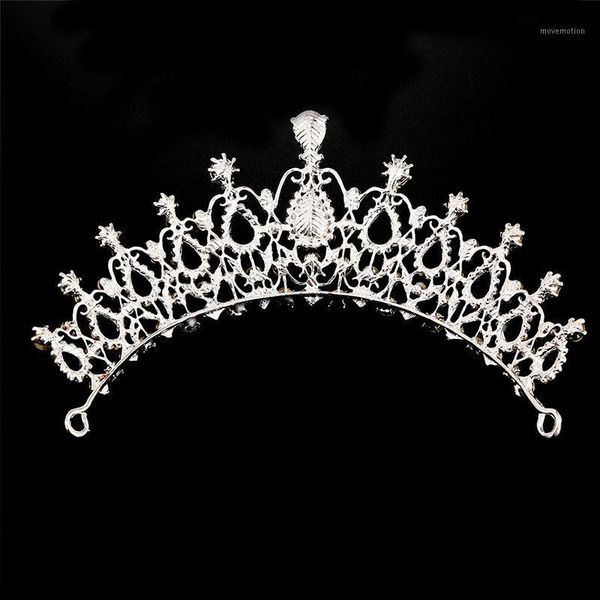 

luxury rhinestone beads baroque heart bridal tiara crown crystal diadem veil tiaras wedding hair accessories headpieces1, Golden;silver