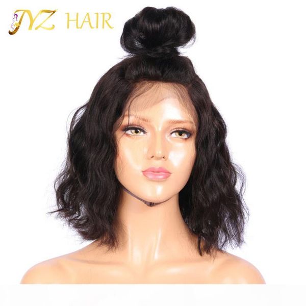 

jyz water wave full lace wigs lace front wigs baby hair 100% unprocessed virgin peruvian human hair wig for black women, Black;brown