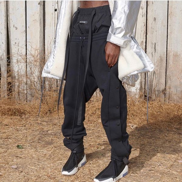

pants 2021 sports combining open-air straight tube running training male fashion sweatpants pure 40f0, Black