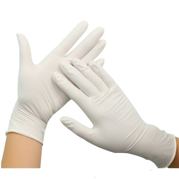 

factoryjls7non-slip latex white protective laboratory rubber 100pcs disposable gloves selling household cleaning pro