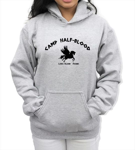 

fashion sweatshirts spring winter fleece hoodies print camp half blood demigods animal kawaii womens hoody pullover kpop, Black