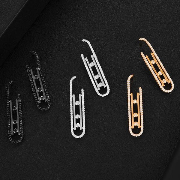 

dangle & chandelier godki 2021 luxury trendy black earrings for bridal wedding daily clear cubic zirconia jewelry high quality, Silver