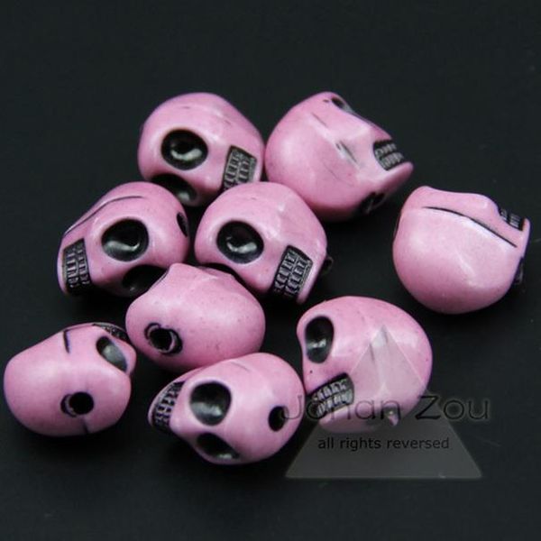 

jnby top quality 50 шт. панк-стиль череп форма акриловые бусины красочные коренастые свободные бусины ювелирные ожерелья браслеты делают diy, Bronze;silver