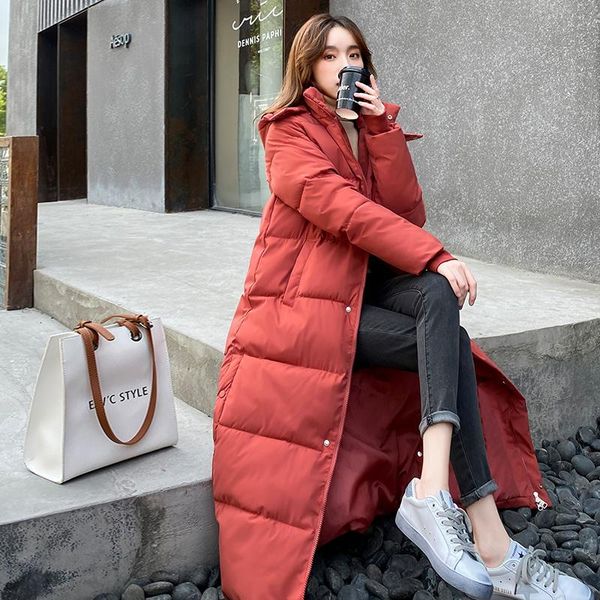 

women's down & parkas winter jacket women cothing 2021 woman cotton jackets female hooded long coat clothes kobieta kurtka tn975, Black