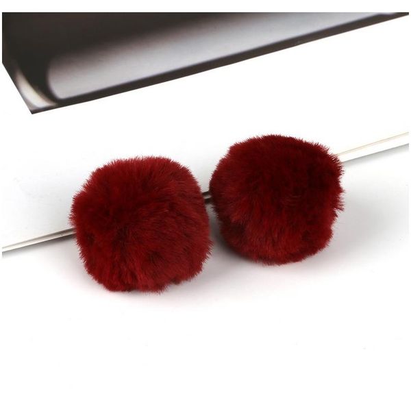 

4cm pompon bunny fluffy keychain pom pom bulb woman bag porte cleff trinket natural rex rabbit hair ball real wool fur f wmtwye, Silver