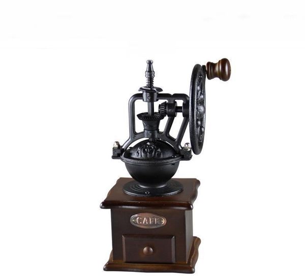 

vintage large-wheel coffee coffee grinder household bean grinder manual hand-cranking machine1