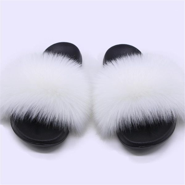 

slippers home furry flat sandals women solid color faux fur slides summer casual plush flip flops luxury fluffy house shoes1, Black