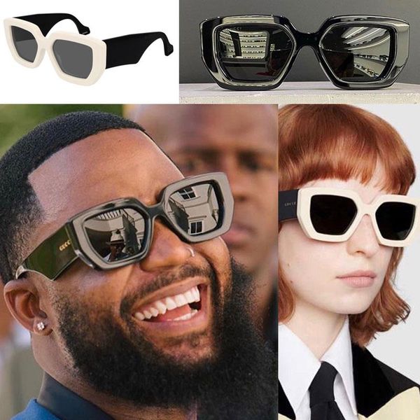 

new fashion design sunglasses gg0630/s 001 square thick plate frame classic style uv400 protective glasses with original box, White;black