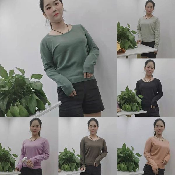 

niyfb 2020 autumn shirt long sleeve knitted for round new comfortable fashion base shirt neck women bbys4, Black