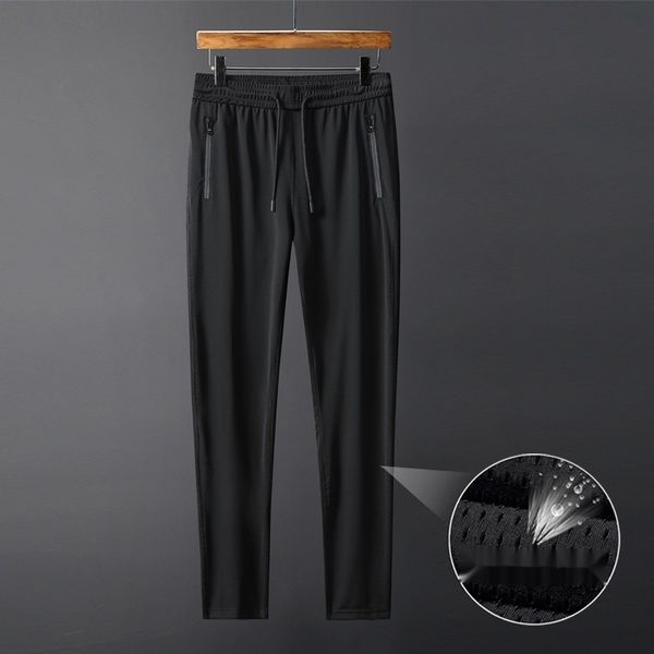 

ice silk men's loose quick casual sports sports drying ultra thin hollow air-conditioning pants small feet casual pants for men lmndt, Blue