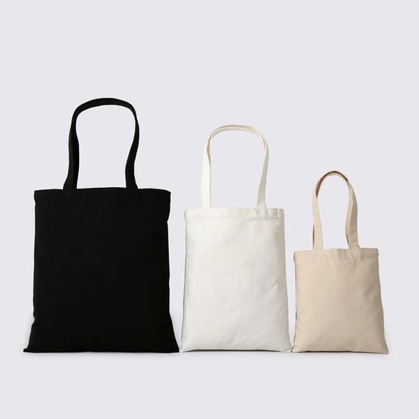 

2pcs- blank cotton handle bag diy hand-painted tote bag white/black canvas