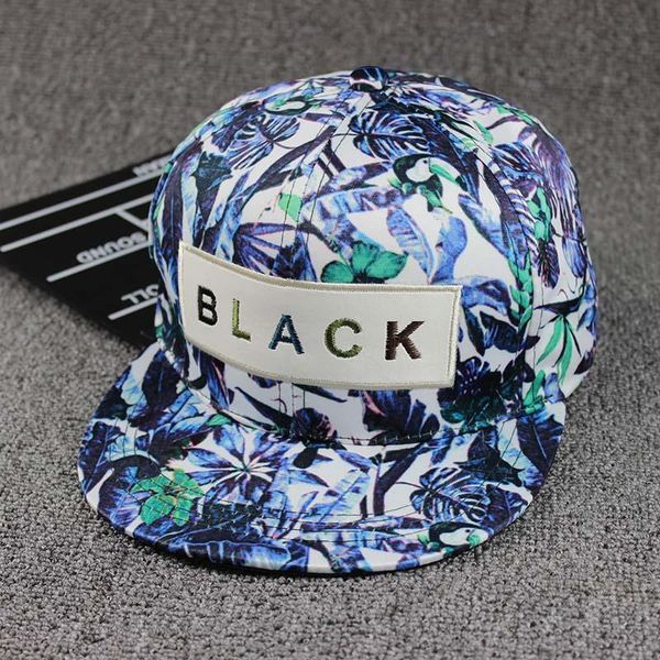 

flb] цветок этикетка snapback cap hip hop cap цветочный casquette привязать вернуться мода бейсболка gorras мужчины монтажн snapback hat wm, Black;white