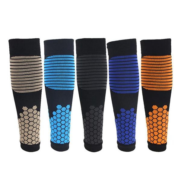 

elbow & knee pads 2pcs lengthen compression basketball football cycling socks calf knitted sleeves 2021, Black;gray