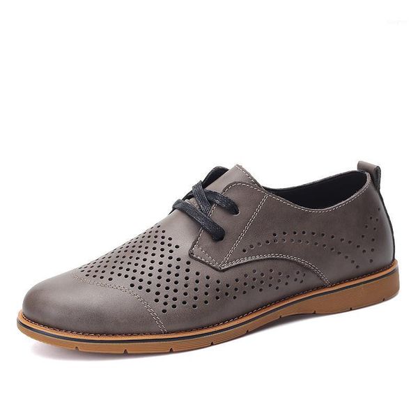 

dress shoes men soft leather oxfords summer breathable lace up1, Black