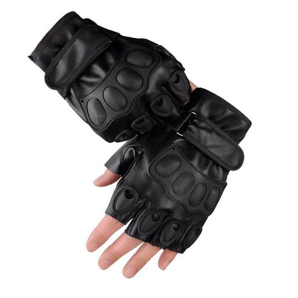 

men ' pu leather half finger outdoor sports cycling sheepskin tactical dumbbell weight lifting gym gloves g131, Blue;gray