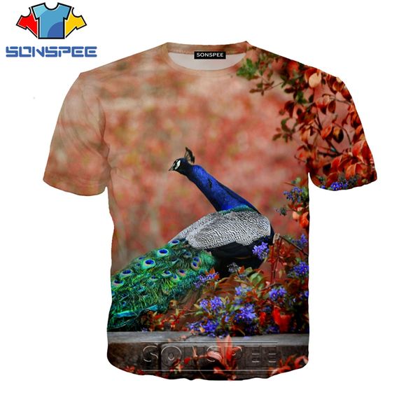 

bird elegant peacock 3d print shirts hippie comics kawaii men clothing