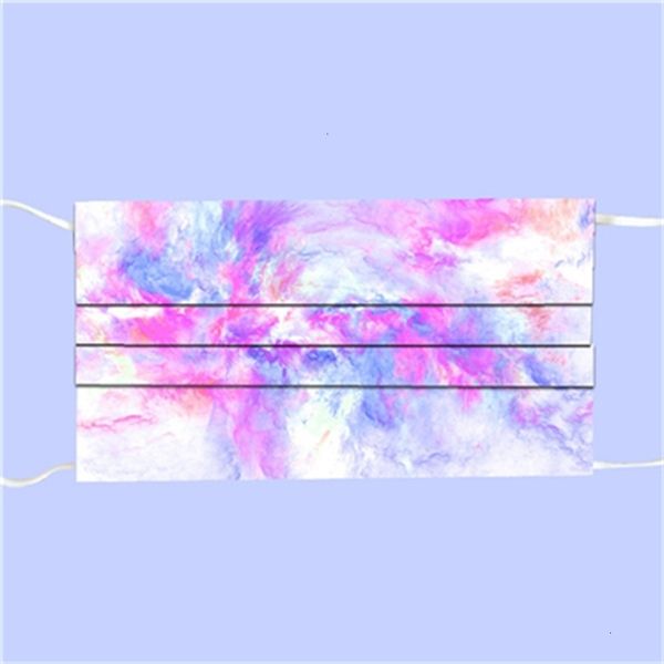 

us stock three layers of tie-dyed disposable face mask colorful protective with melt-spray personalized printing party mas uydb0