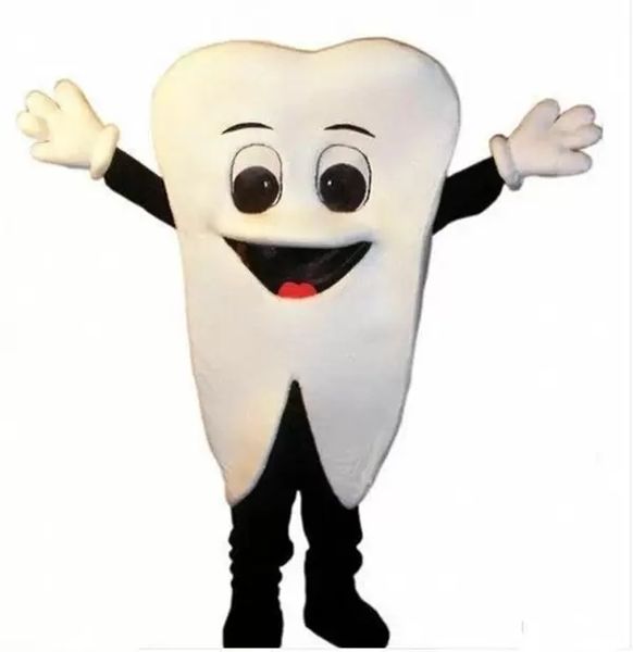 Performance Happy Tooth Maskottchen Kostüm Halloween Weihnachten Fancy Party Kleid Cartoon Charakter Anzug Karneval Unisex Erwachsene Outfit