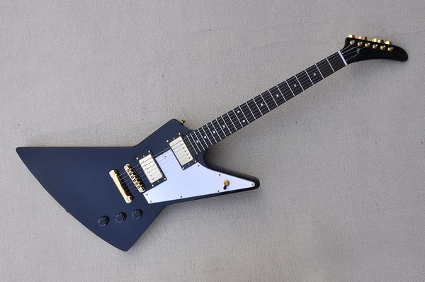 

factory unusual shape black electric guitar with mahogany body and neck,gold hardwares,rosewood fingerboard, can be customized