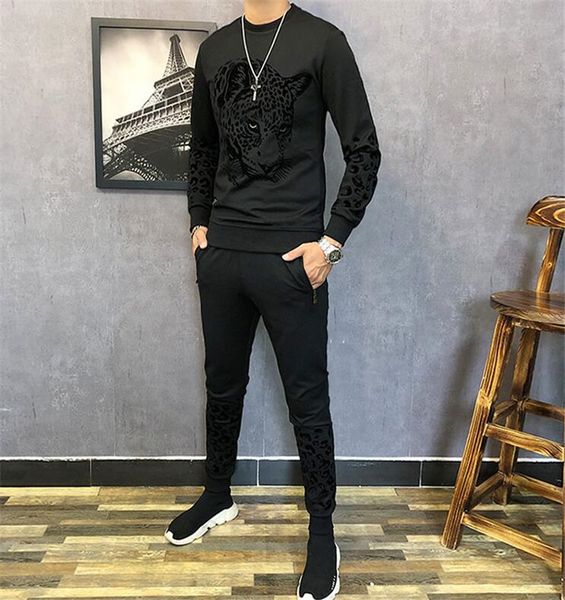 

brand 2pcs winter thick sweatshirt men set patchwork hoodies tracksuit sweat suits mens hoodies sets 1022, Gray