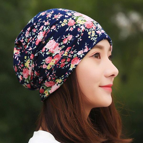 

beanie/skull caps longkeeper cotton beanies headscarf women spring autumn flower bamboo hats leaf hip hop scarf for girlm3-e, Blue;gray
