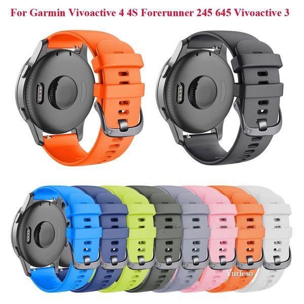 Silicone Watch Band para Garmin Vivoactive 4 Vivoactive 3 Precursor 245 645 Music Wrist Strap Band for Garmin Venu Bracelete 22 20 atacado