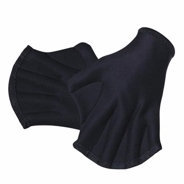 

1pair professional swim training paddle gloves black surfing webbed swim diving frog fingerless gloves w sqcdwp