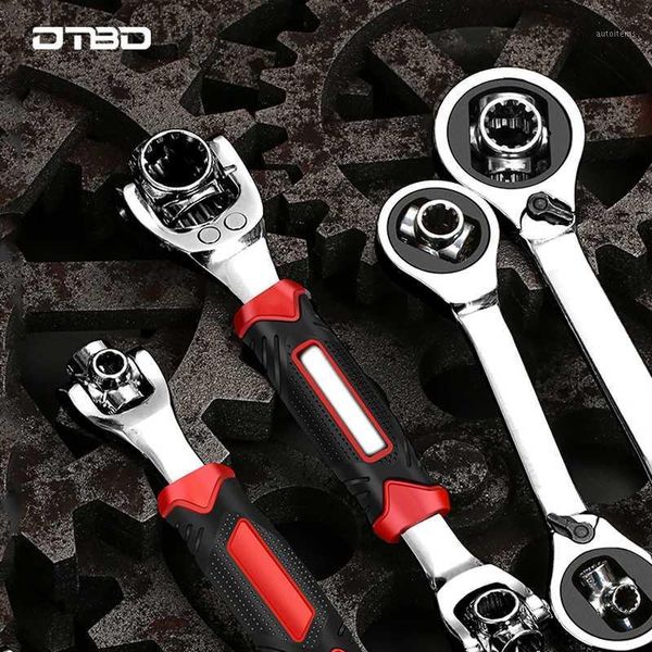 

ratchet spanner rotation socket wrench with spline bolts 52 in 1 universal car repair hand tools1
