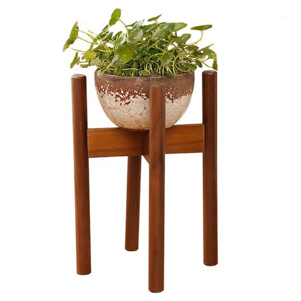 

wood modern potted holder display durable adjustable easy install indoor outdoor plant stand flower mid century decoration rack1