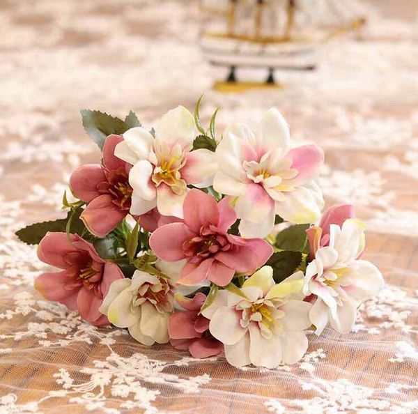 

decorative flowers & wreaths artificial fake delphinium 7 colors silk diy wedding home table party simulation