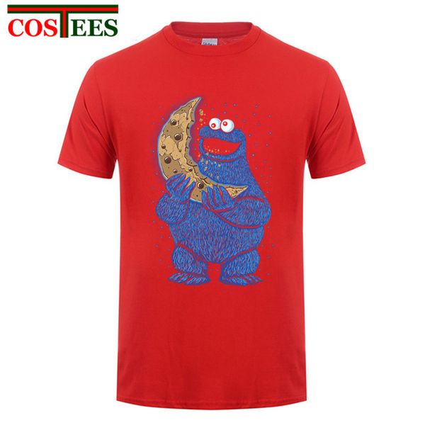 

sport mens monster tshirt cartoon cookie monster t-shirt summer funny cookies monster moon t shirt men's sesame street cotton teeshirt