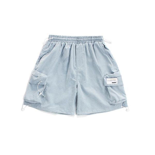 

men's shorts 2021 summer korean couple loose simple function tooling five points solid color large pocket cotton casual, White;black