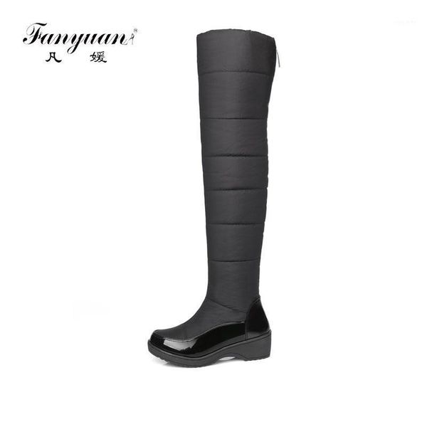 

fanyuan snow boots over the knee boots in winter super warm platform shoes fashion women cotton shoes waterproof1, Black