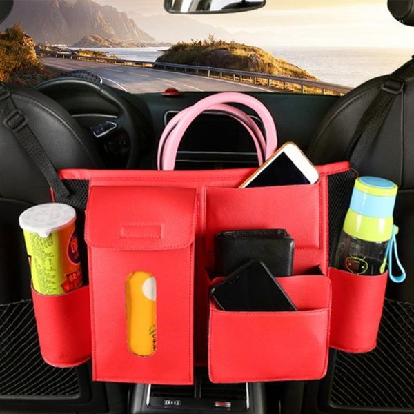 

car storage bag seat hanging bag seat back multi-function induction in the car storage1