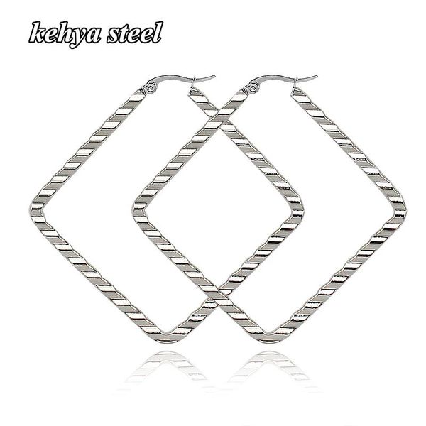 

hoop & huggie punk 47/60mm diameter earrings for women statement earring fashion simple round/square jewelry accessories, Golden;silver