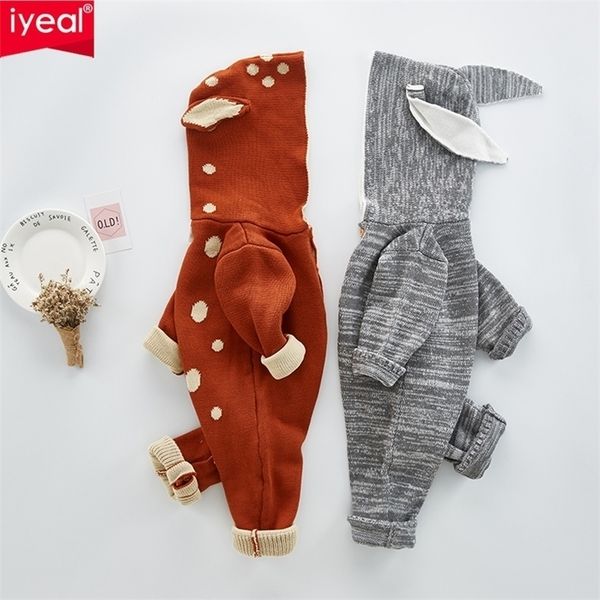 

iyeal new arrivals spring autumn cotton knitted baby boys girls clothes long-sleeve newborn kids toddler romper infant jumpsuit lj201023, Blue