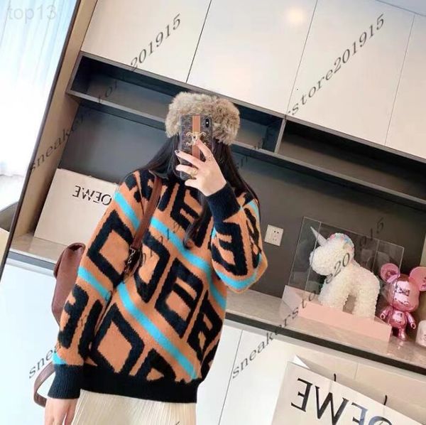 

jacket 2021ss sweater woman designer womens round neck stripe sweaters knit letter knitted long-sleeved cardigan fashion casual knitwear, White;black