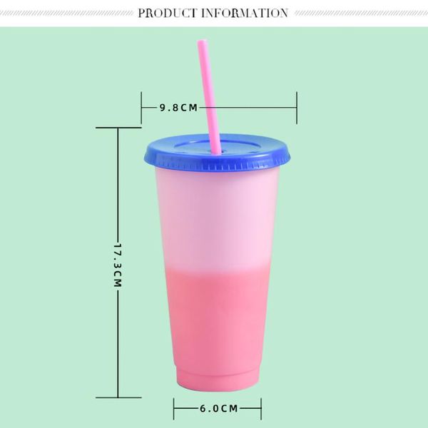 

красочного цвет воды 20pcs холодной бутылка температура солома кружок 700мл массажер волшебного изменения чашки кофе подарки новых с pp bbyr