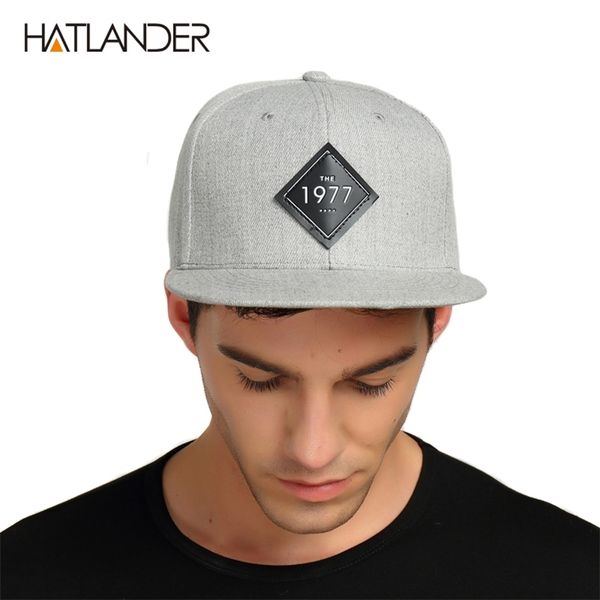 

hatlander]vintage 1977 cool flat bill baseball cap women mens gorras planas snapbacks trucker hat outdoor hip-hop snapback caps 201027, Blue;gray