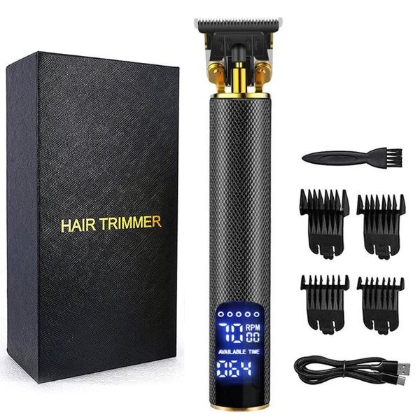 

electric hair clippers lcd display cordless rechargeable barber grooming kits pro t-blade trimmer close cutting machine for men